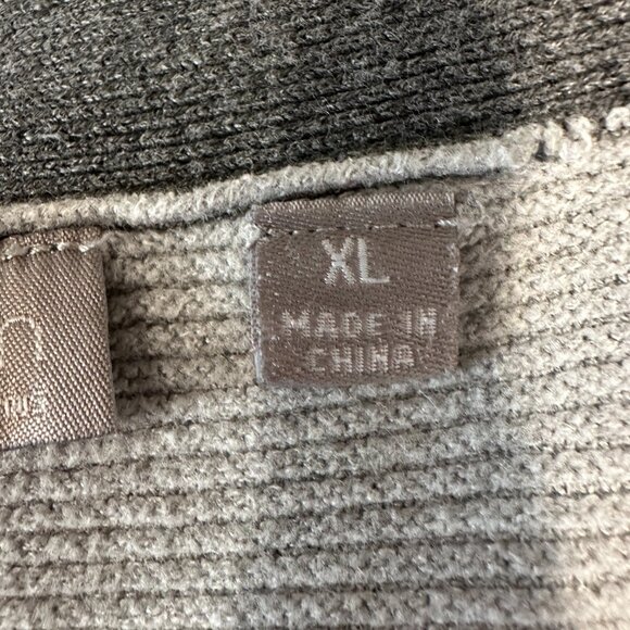 Evolution by Cyrus Cardigan Sweater Open Front Gray Ribbed Long Sleeves Size XL - Picture 4 of 8